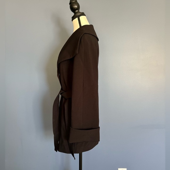 Tahari Black Mid-length Trench Coat size XS - Picture 10 of 12